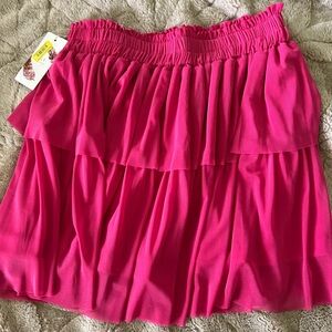 NWT Chelsea and Violet Pink ruffle Mini skirt size S